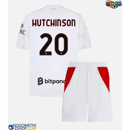 Otroški Nogometni dresi AC Milan Omari Hutchinson #20 Gostujoči 2026-27 Kratek Rokav (+ Kratke hlače)